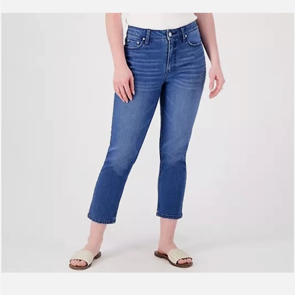Candace Cameron Bure Pacific Denim Cropped Jean-Zuma Dk Wash-Petite 32-A561746 - Picture 1 of 2